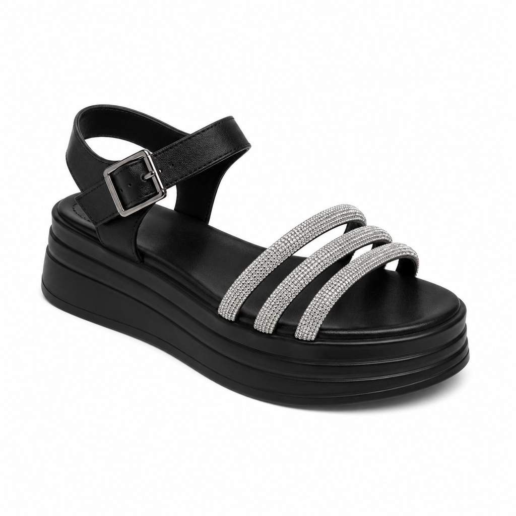Lalen Siyah Kemerli Sandalet