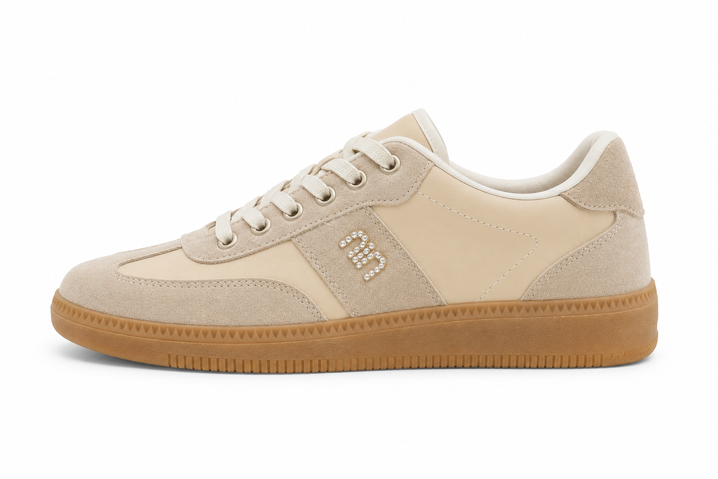 Lunga Bej Cilt Bağcıklı Spor Ayakkabı
